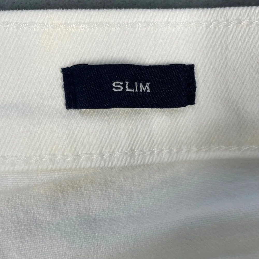 J.Crew White Flex Slim Fit Denim Jeans Mens 36x32 Stretch Preppy